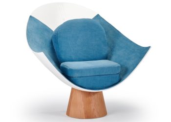 Fauteuil Cloud - Design : Christelle Doutey : Tapisserie : Isabelle Nicolas ; Ébénisterie : Thierry