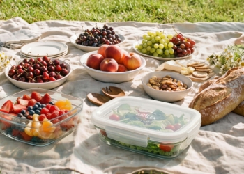 Duralex - Freshbox - Boite de conservation 0,8L à ailettes couvercle blanc Pic nique