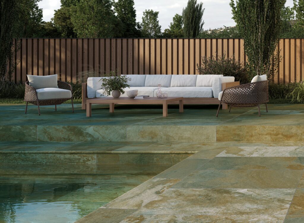 TILES OF SPAIN CifreCeramica_Sinai-green-60x120-borde-skimmer_Sinai-green-28x67-piscina-exterior