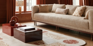 TOULEMONDE BOCHART- Tapis PALADIO terracota ©oracleparis