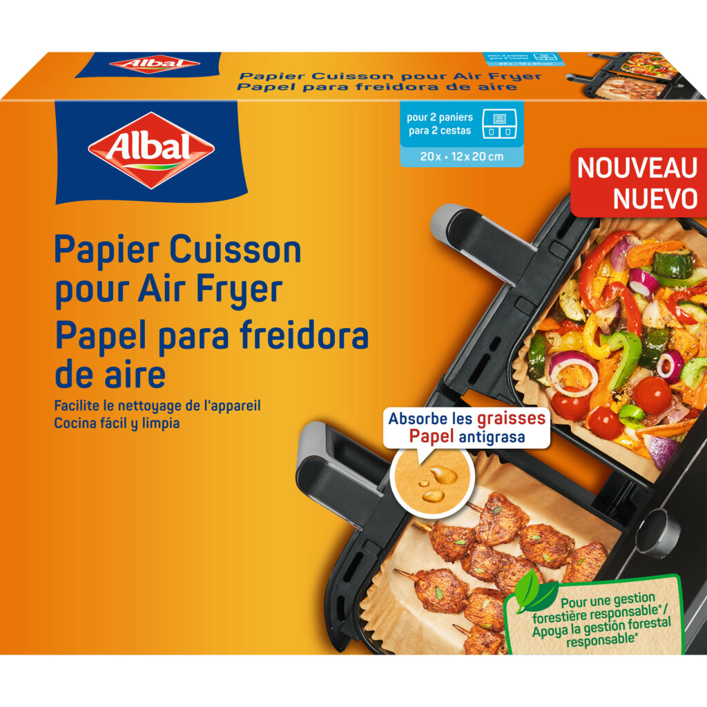 Albal, Air Fryer Baking Paper, Rectangular, Launch 2025, Packshot, FR, ES, GS1